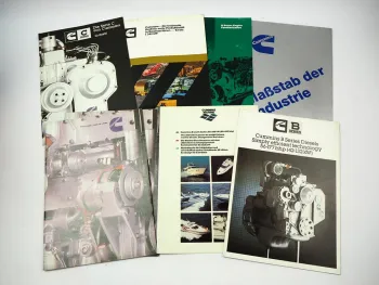 7x Prospekt Brochure Cummins Diesel Motoren Engines Baumaschinen Boot 80/90er J.