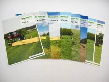 8x Original Prospekt Krone Landtechnik Mähwerke Presse 2015-19