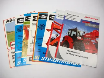 8x Original Prospekt Landtechnik 1980/2010er Jahre Schäffer BSL Strautmann Fella