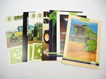 8x Original Prospekt Landtechnik 1980/90er Jahre Hürlimann Renault Deutz Fahr