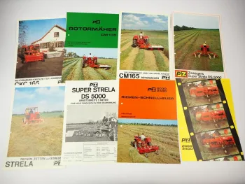 8x Original Prospekt PZ Zweegers Landtechnik Mäher Heuer Zetter 1970er Jahre