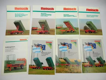 8x Original Prospekt Reisch Kippanhänger Dreiseitenkipper Stalldungstreuer 1993