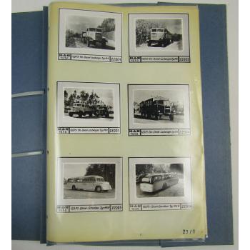 9 Foto MAN Bus MKN 120PS und Lkw MK 5 Tonnen 1950 - 1966 in Mappe