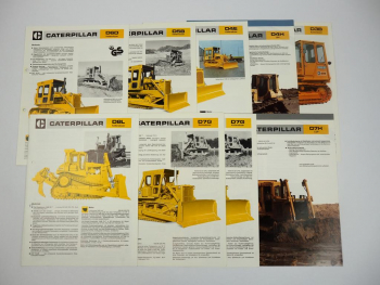 9 Prospekte Caterpillar D3B bis D8L Kettendozer 1980er Jahre