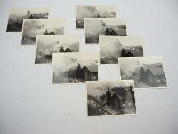 9x Fotoabzüge Brühl Brand der jüdischen Synagoge 1938 Foto Neff