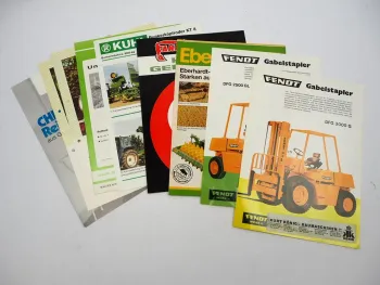 9x Original Prospekt Landtechnik 1970/80er Jahre Fendt Eberhardt Kuhl Nitsch