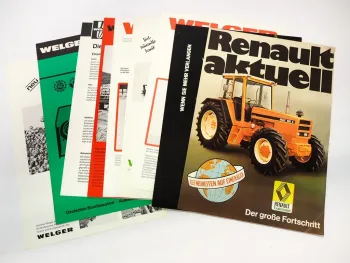 9x Original Prospekt Landtechnik 1970/80er Jahre Hürlimann Renault Welger