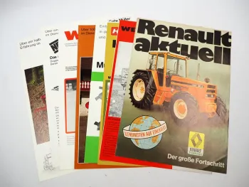 9x Original Prospekt Landtechnik 1970/80er Jahre Renault Müller Welger