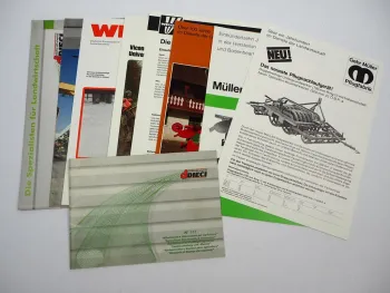 9x Original Prospekt Landtechnik Vicon Welger Müller Dieci 1970er bis 2000er J.