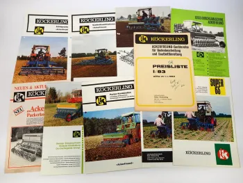 9x Original Prospekt Preisliste Köckerling Landtechnik Ackerfreund 1970/80er J.