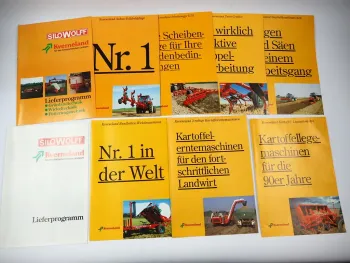 9x Original Prospekt Silowolff Kverneland Landtechnik 1990er Jahre