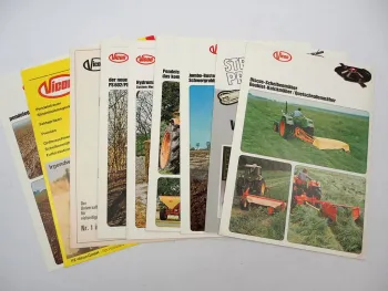 9x Original Prospekt Vicon Landtechnik Düngerstreuer Scheibenmäher 1970/80er J.