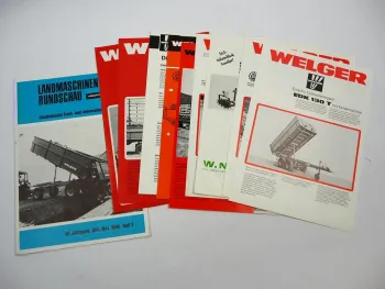 9x Original Prospekt Welger Landtechnik 1970/80er Jahre Presse Mähwerk