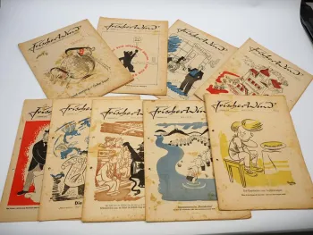 9x Satire Zeitschrift Frischer Wind Berlin 1946/47 Sowjetische Besatzungszone