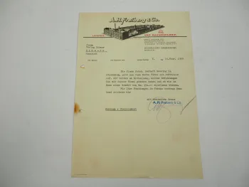 A. H. Freiberg & Co. Düsseldorf Leisten und Rahmenfabrik Geschäftsbrief 1939