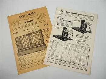 Gebr. Janner Waagenfabrik Mantel Brückenwaagen Viehwaagen Prospekte 1950er Jahre
