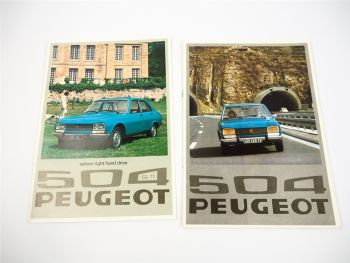 Peugeot 504 Saloon GL TI L 2x Prospekt Brochure 1976