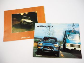 Citroen Ami Super Ami8 Saloon Estate Van 2x Prospekt Brochure 1970er Jahre