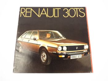 Renault 30 TS mit V6 Motor Prospekt Brochure 1975