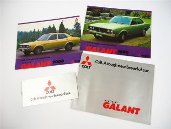 Mitsubishi Colt Galant Gesamtprogramm ca. 1975 4x Prospekt Brochure