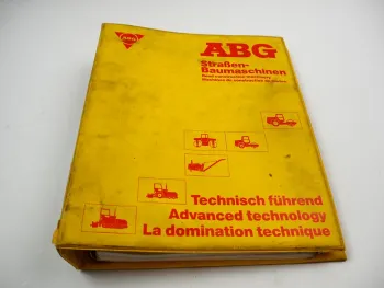 ABG Alpha 160V Walzenzug Compactor Betriebsanleitung Ersatzteilliste 1992