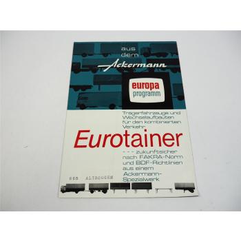 Ackermann Fruehauf Eurotainer Sattelanhänger Containerchassis Prospekt 1970er