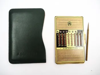 Addiator Duplex Historischer Rechenschieber Zahlenschieber mit Etui und Stift