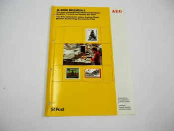 AEG Technik Briefverteilanlage Deutsche Bundespost Postamt Bremen Prospekt 1986