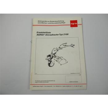 Agria 2100 Einradhacke Ersatzteilliste Ersatzteilkatalog 1995