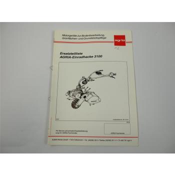 Agria 3100 Einradhacke Ersatzteilliste Ersatzteilkatalog 1995