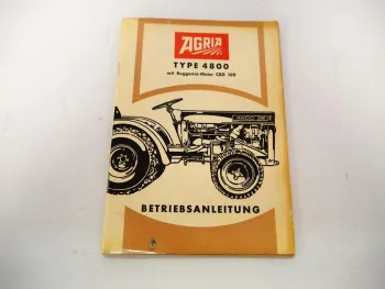 Agria 4800 Kleinschlepper Betriebsanleitung Bedienungsanleitung Wartung 1969