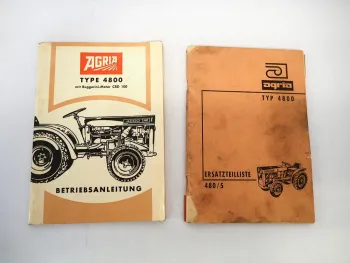 Agria 4800 Kleinschlepper Betriebsanleitung Ersatzteilliste 1969/73