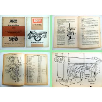 Agria 6700 Allrad-Kleinschlepper Bedienungsanleitung + Ersatzteilliste 1972