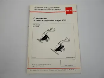 Agria Hopper 5000 Balkenmäher Ersatzteilliste Ersatzteilkatalog 1997