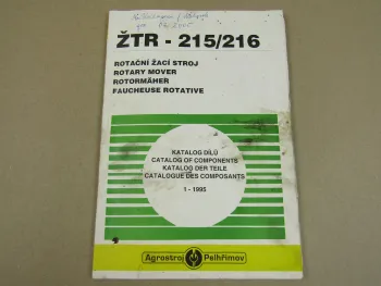 Agrostroj ZTR 215 216 Rotormäher Parts List Ersatzteilliste Katalog Dilu 1995