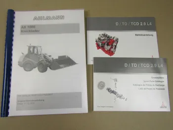 Ahlmann AX 1000 Radlader + Motor Bedienungsanleitung und Ersatzteilliste Deutz