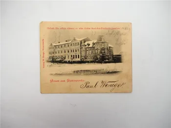 Ak Mini Postkarte Elsterwerda Präparandenanstalt Lehrerschule ca 1900 Sachsen