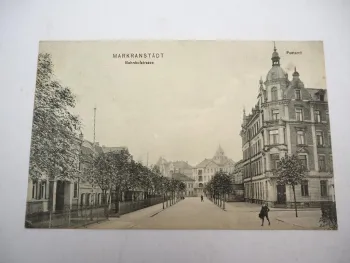 AK Postkarte Markranstädt Bahnhofstrasse Postamt ca. 1910 Sachsen