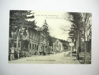 AK Sternberg Mähren Villa Rosa u. Hubertus Douchebadthal ca. 1908 Tschechien