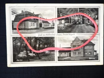 AK Wegwitz Wallendorf Luppe Merseburg Bahnhof Gasthaus O. Nagel 1943 gelaufen