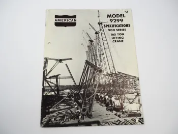 American Hoist Derrick Model 9299 Crawler Crane 165t Brochure Prospekt 1969