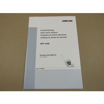 Ammann APF 15/40 Rüttelplatte Ersatzteilliste Parts List Pieces rechange 2018