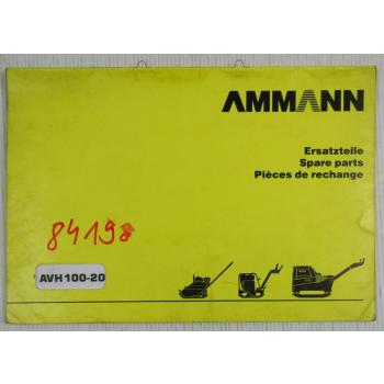 Ammann AVH100-20 Rüttelplatte Parts List Ersatzteilliste Pieces de rechange 1998