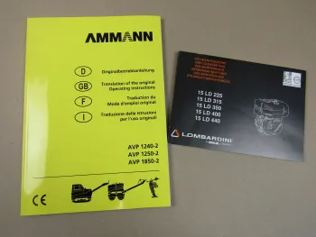 Ammann AVP 1240-2 1250-2 1850-2 + Lombardini Bedienungsanleitung Wartung 2008/10