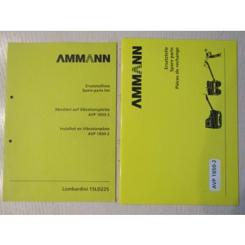 Ammann AVP1850-2 Vibrationsplatte Ersatzteilliste Ersatzteilkatalog + Lombardini