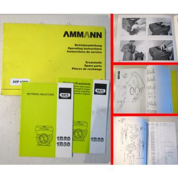 Ammann AVP1850 Vibrationsplatte Hatz1B20 Motor Betriebsanleitung Ersatzteilliste