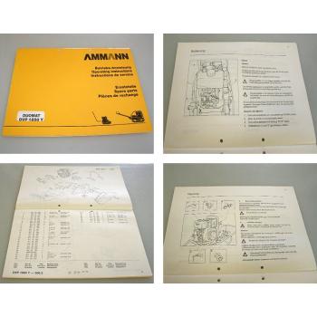 Ammann Duomat DVP1850Y Vibrationsplatte Betriebsanleitung + Ersatzteilliste 1991