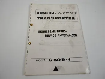 Ammann Yanmar Transporter C 50 R - 1 Betriebsanleitung Service Wartung