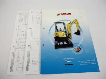 Ammann Yanmar ViO 20 Mini-excavator Brochure, technical data, circuit diagrams