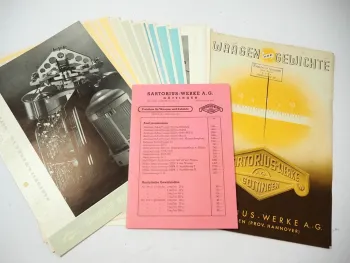Analysen Waage & Gewichte 18 Prospekte Sartorius Werke AG Göttingen 1953